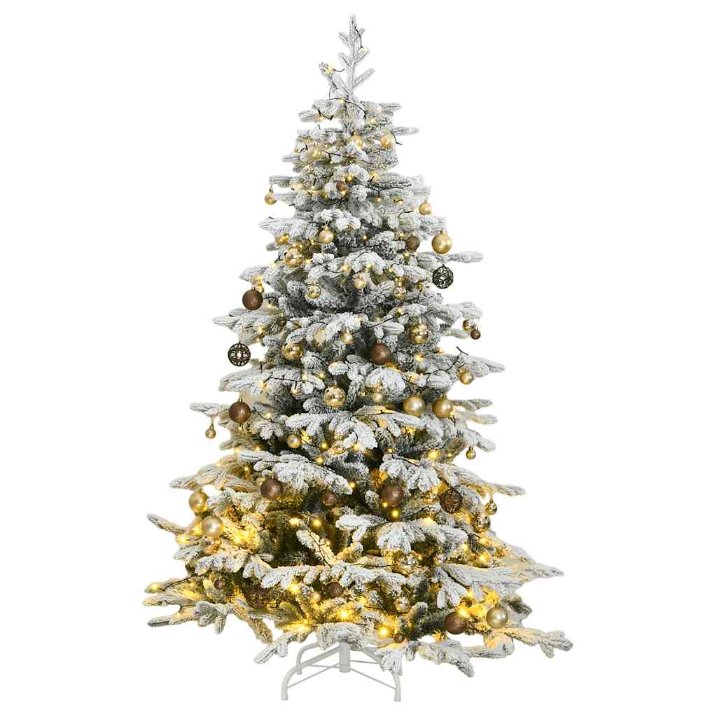 Árbol de navidad artificial con bisagras 300 led y bolas 180 cm v2216 Vetonek