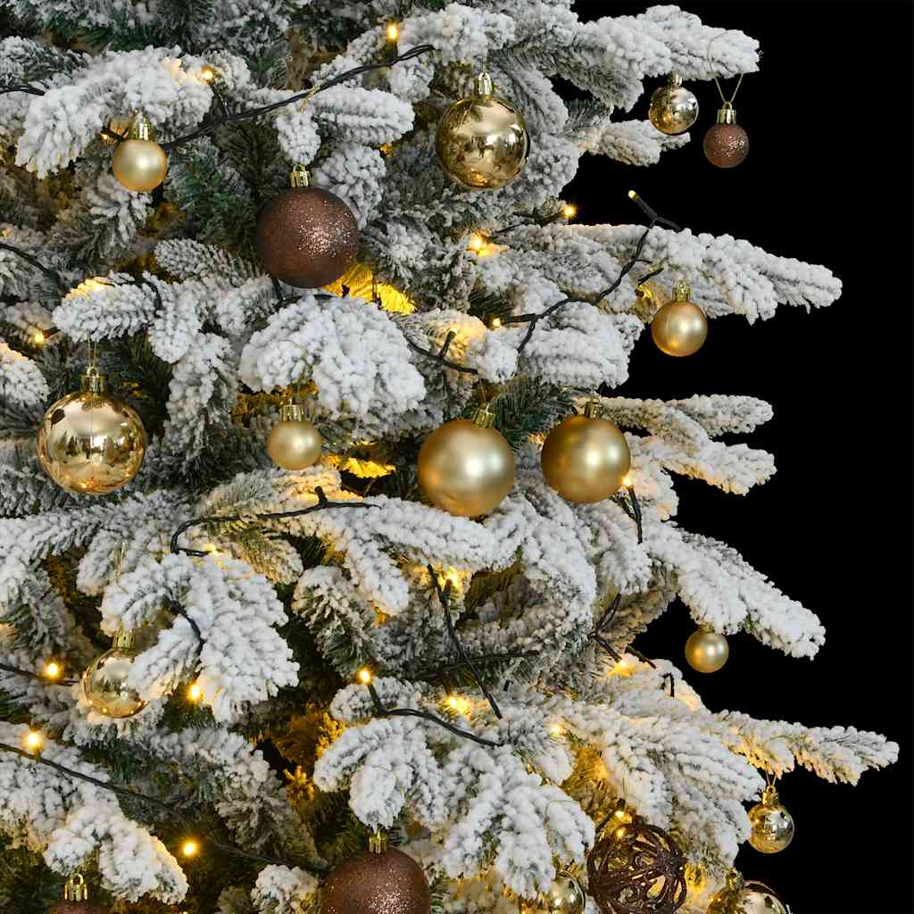 Vetonek Árbol de Navidad artificial con bisagras 300 LED y bolas 180 cm