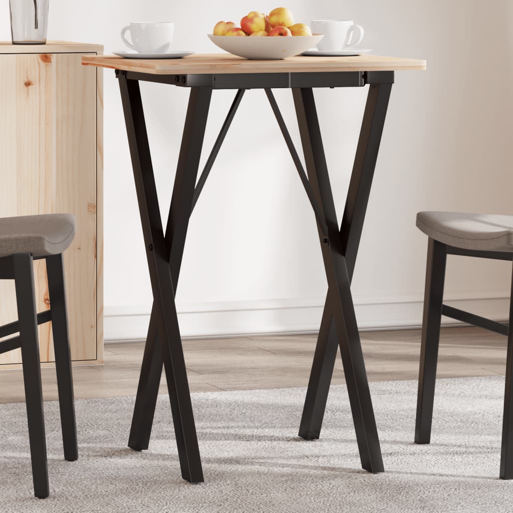 Vetonek Patas de mesa de comedor estructura X acero 40x40x73 cm