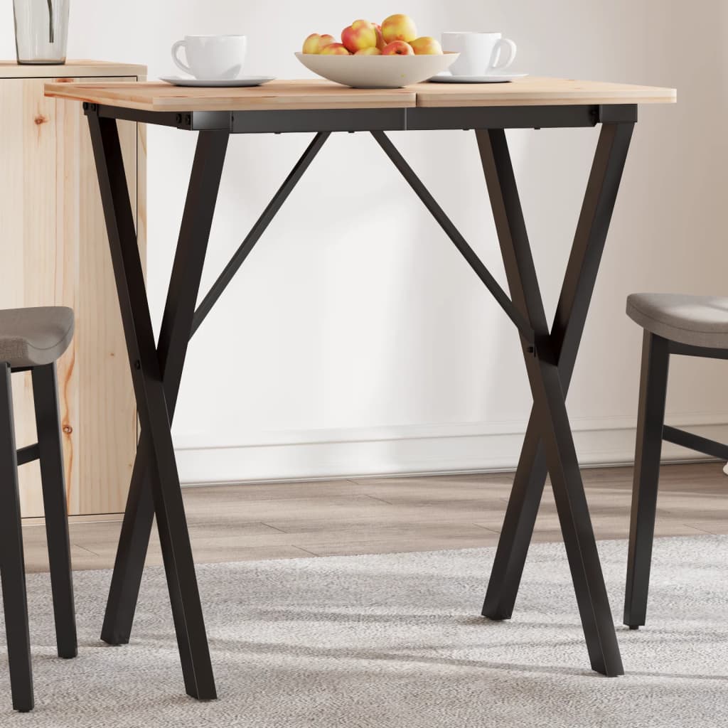 Vetonek Patas de mesa de comedor estructura X acero 50x40x73 cm