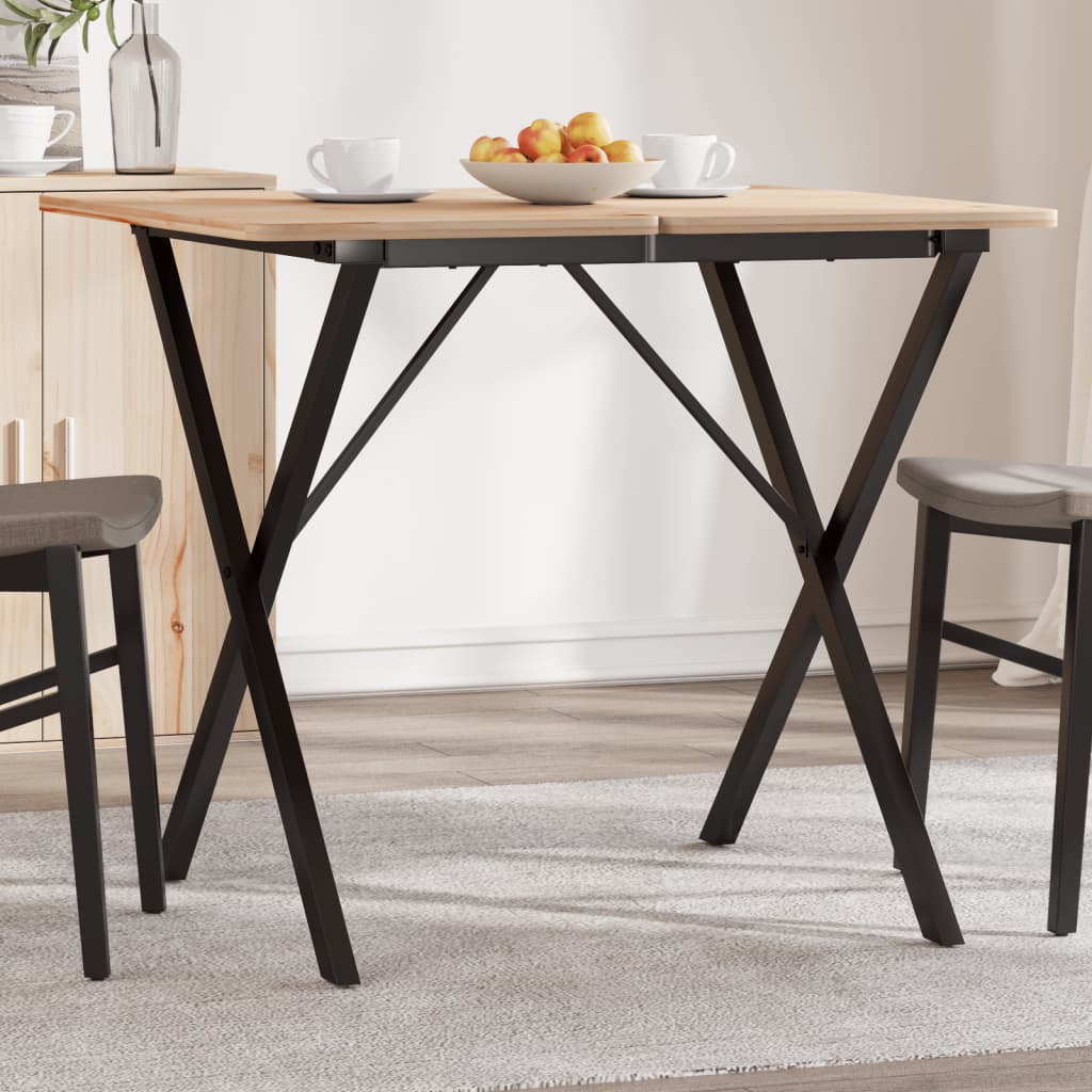 Vetonek Patas de mesa de comedor estructura X acero 60x60x73 cm