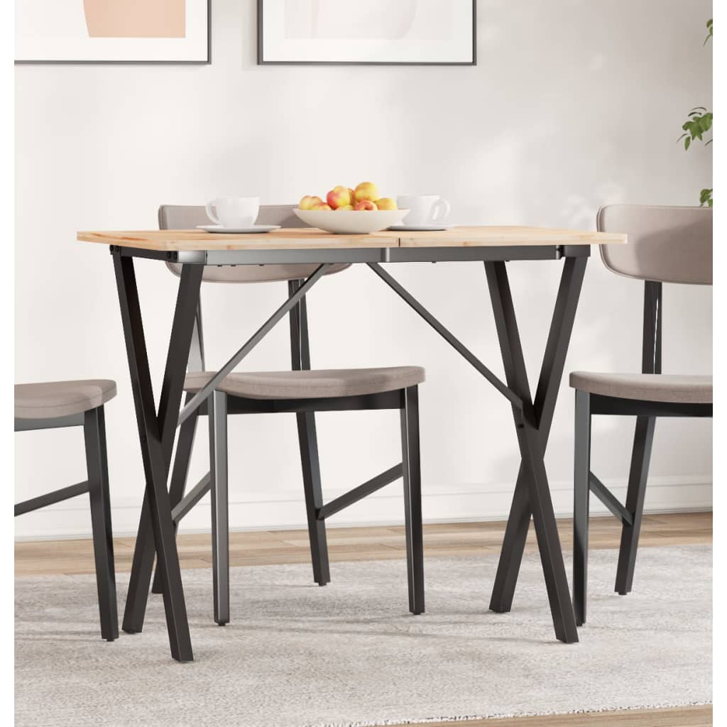 Vetonek Patas de mesa de comedor estructura X acero 80x40x73 cm