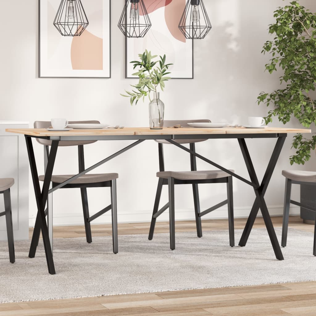 Vetonek Patas de mesa de comedor estructura X acero 120x60x73 cm