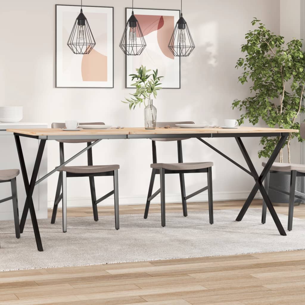 Vetonek Patas de mesa de comedor estructura X acero 180x80x73 cm