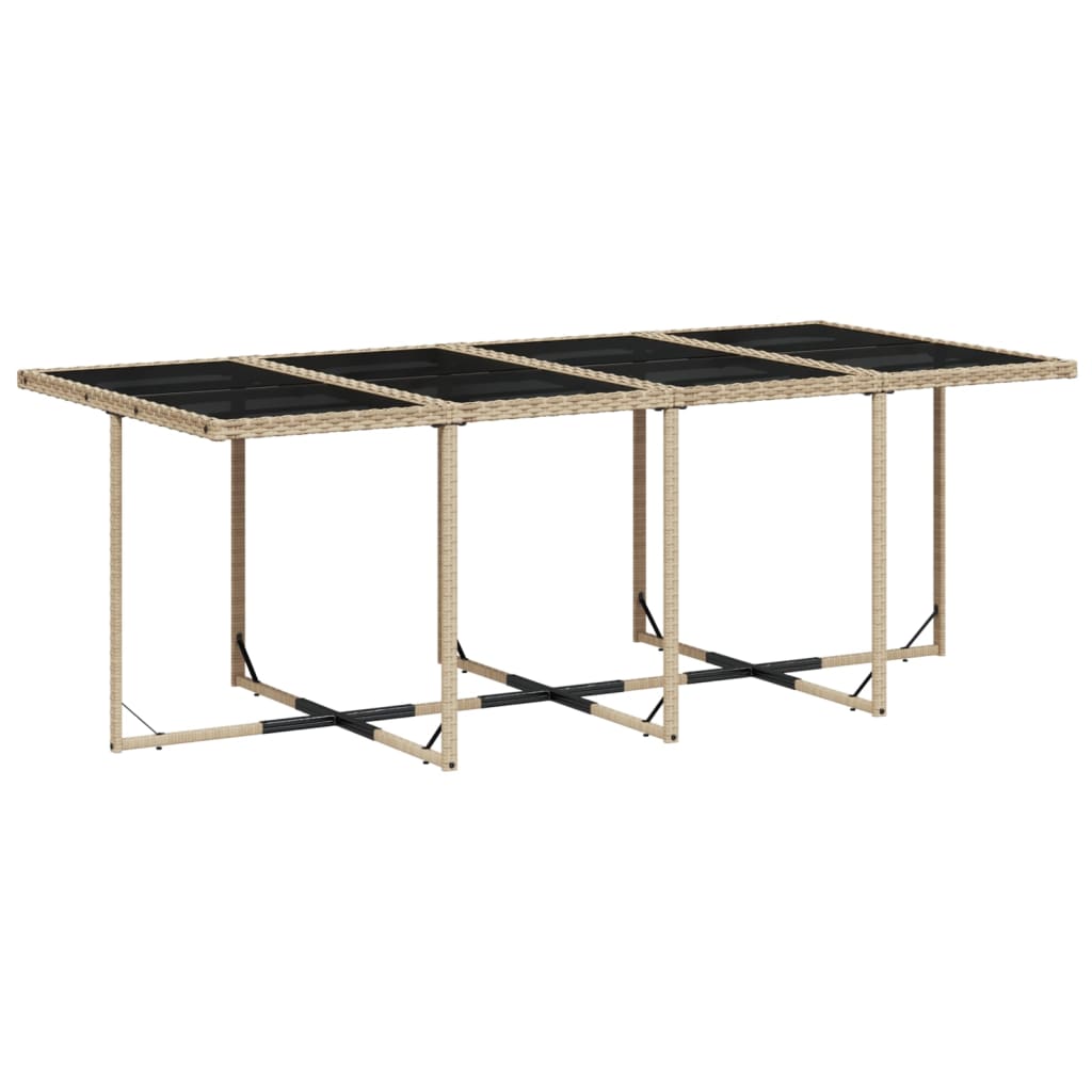 Set comedor de jardín 9 pzas con cojines ratán sintético beige