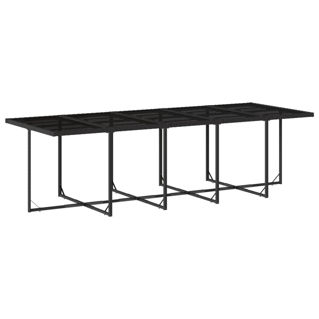 Set de comedor jardín 11 pzas con cojines ratán sintético negro