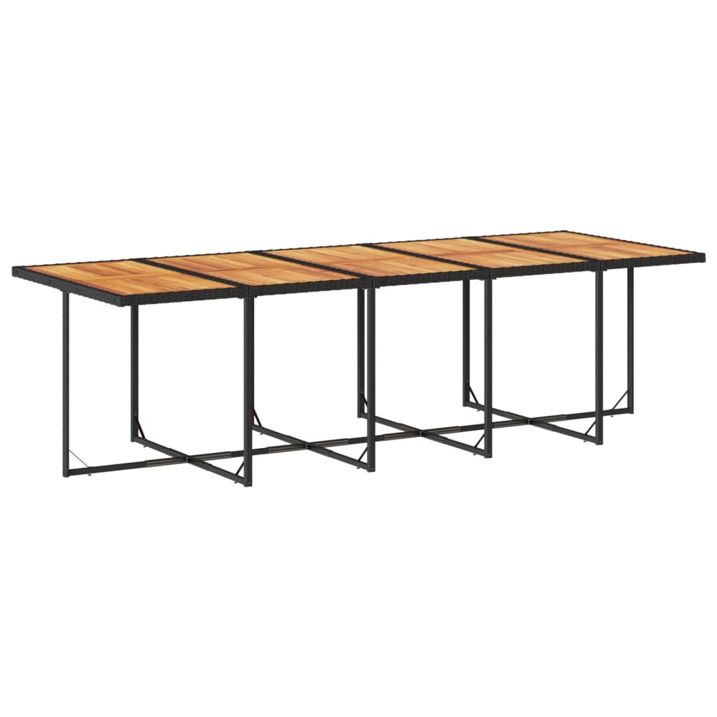 Set de comedor jardín 11 pzas con cojines ratán sintético negro