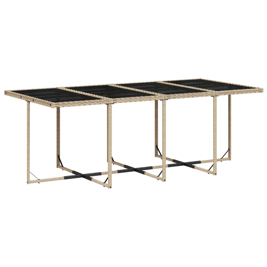 Set comedor de jardín 9 pzas con cojines ratán sintético beige - Vetonek