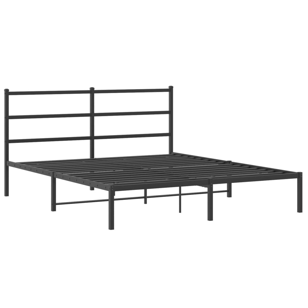 Letto letto senza materasso con testiera in metallo nero 160x200 cm