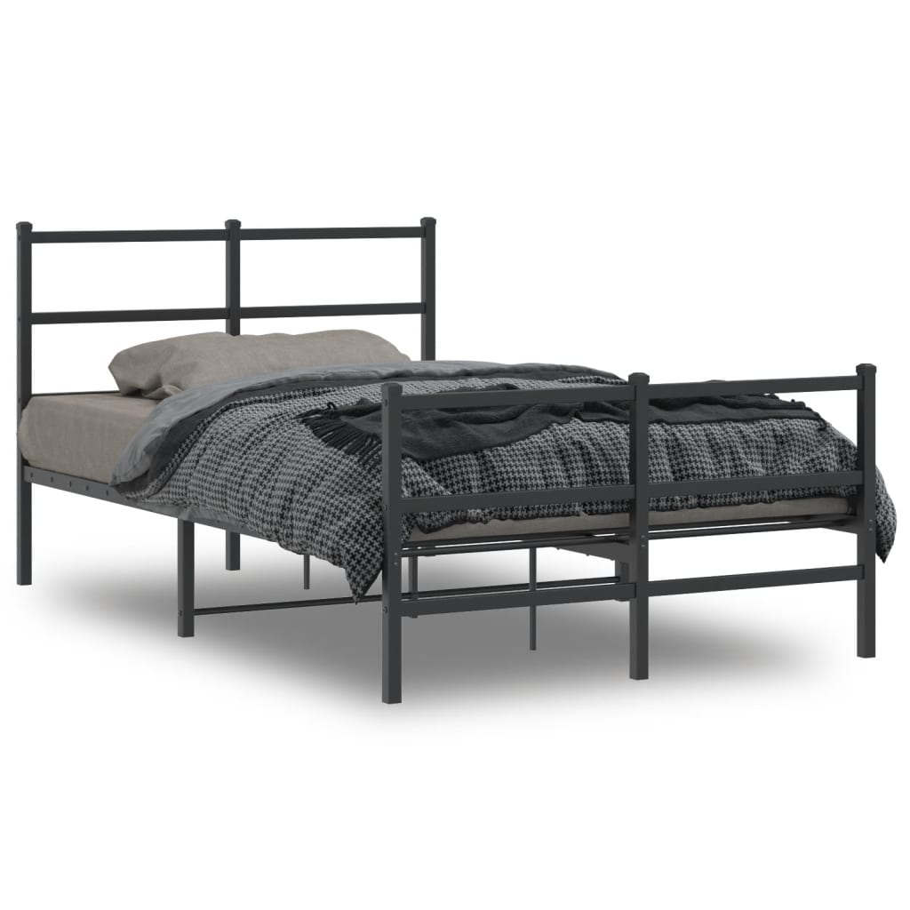 Vetonek Estructura cama sin colchón con estribo metal negro 120x200 cm