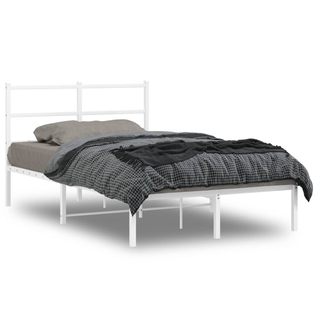 Vetonek Estructura cama sin colchón con cabecero metal blanco 120x190cm