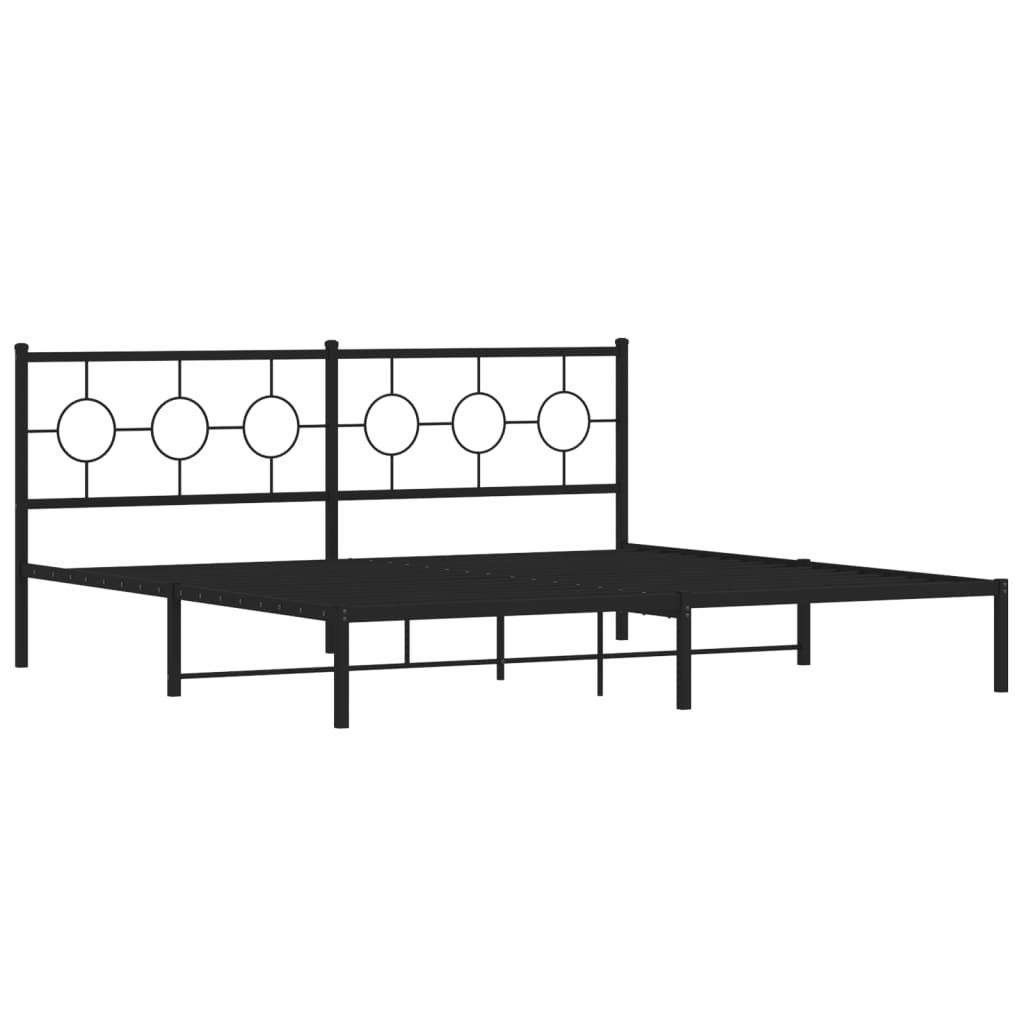 Bed Black Metal Boot Structure 200x200 cm