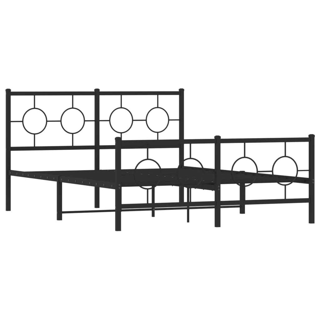 Bett ohne Matratzenbett mit schwarzem Metall 140x190 cm