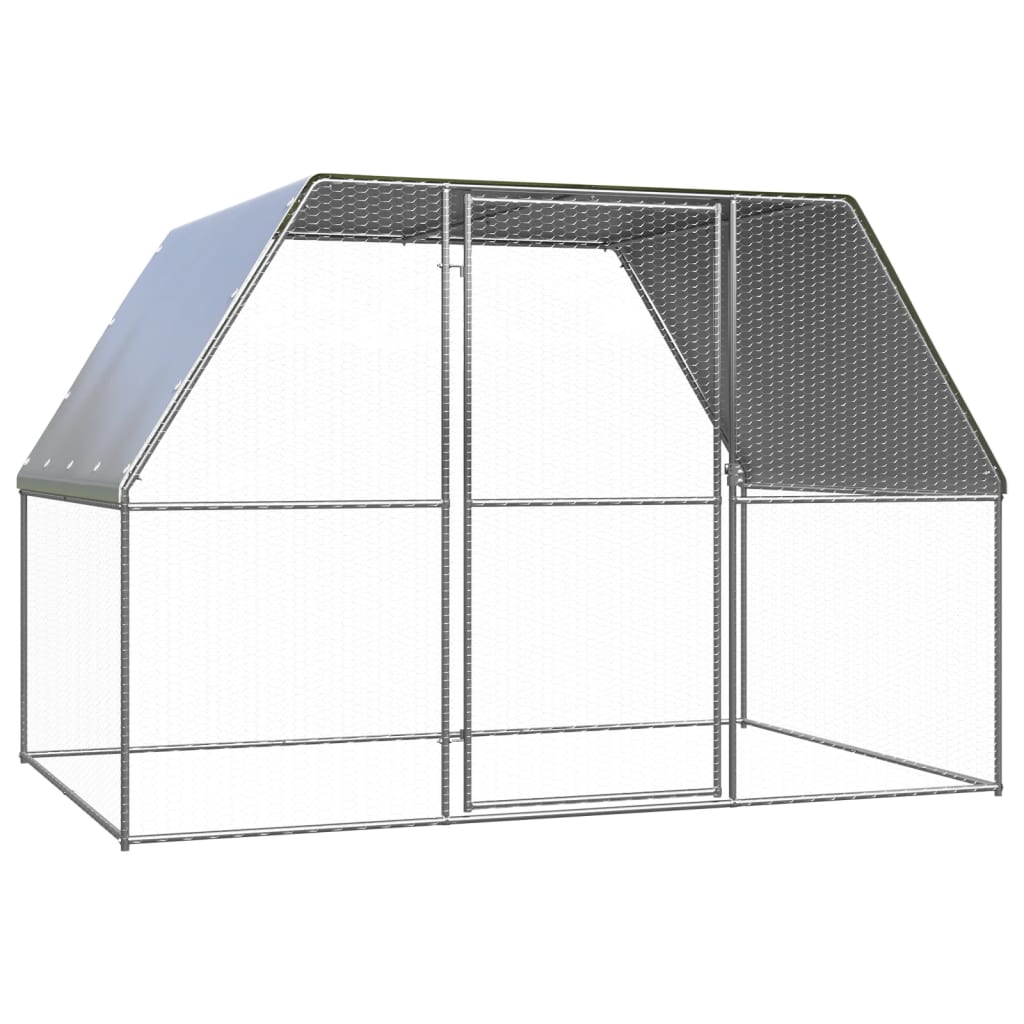 Vetonek Gallinero de acero galvanizado plateado y gris 3x2x2 m