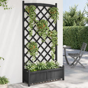 Jardinière avec treillis en bois d'épicéa noir massif v7476 Vetonek