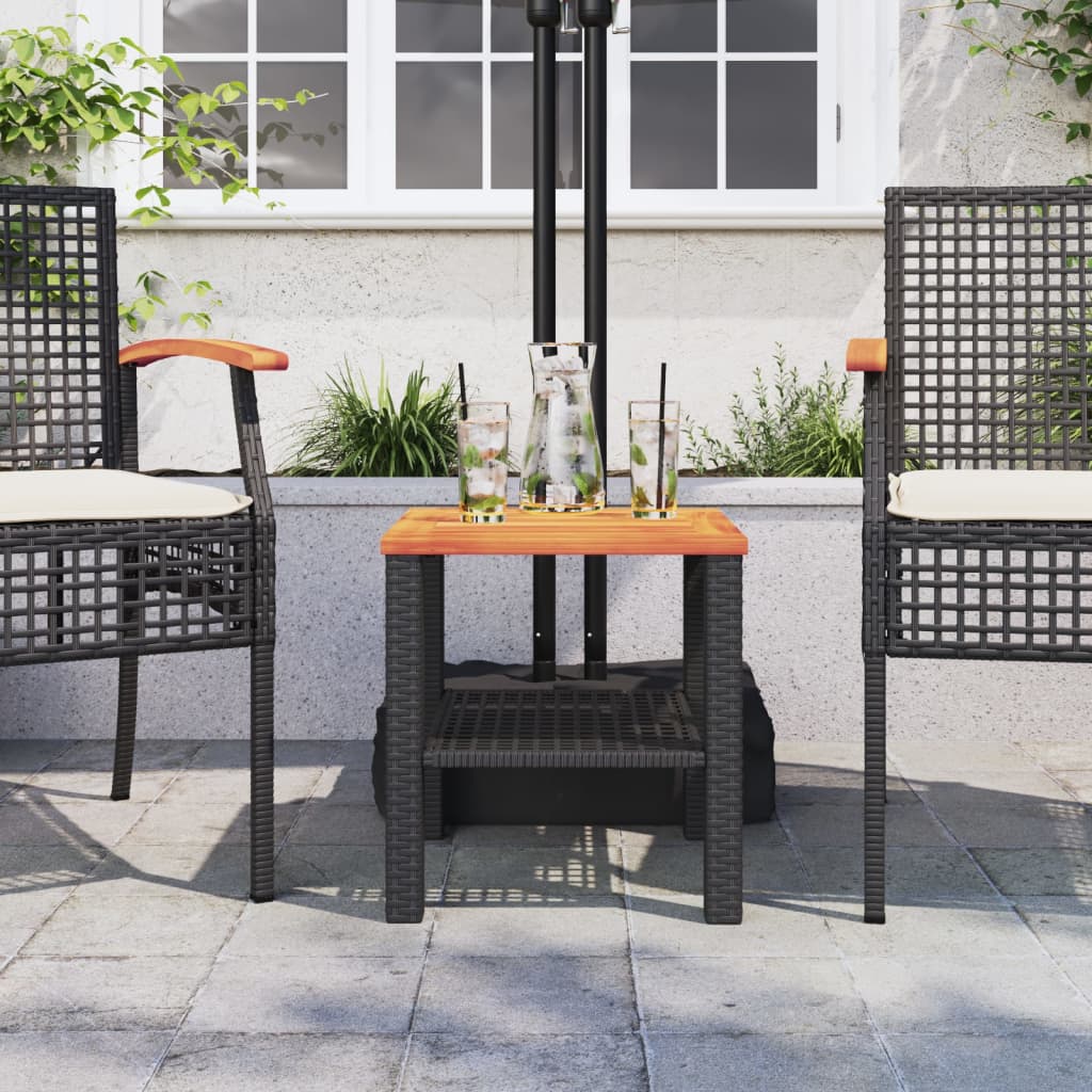 Black Black Wood Synthetic Garden Table 40x40x42 cm