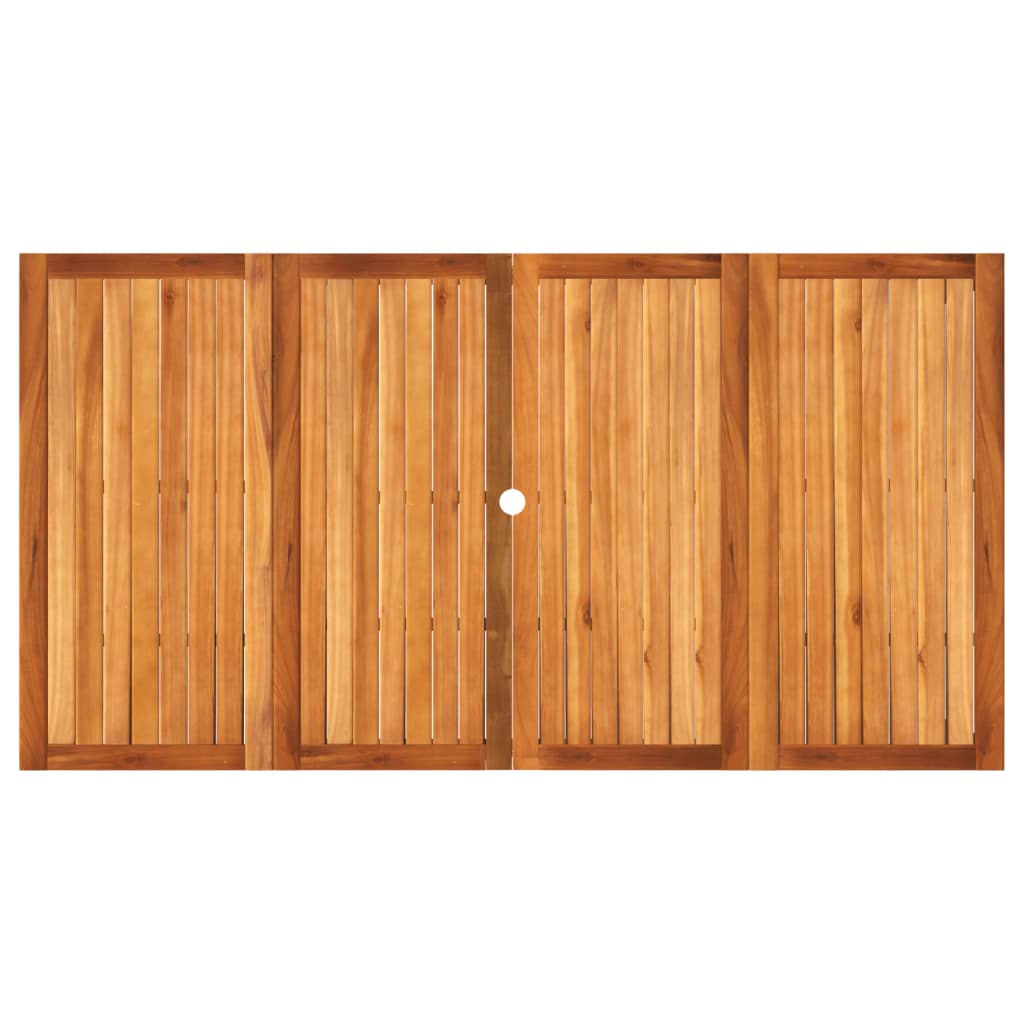 Mesa de jardín ratán sintético madera acacia negro 180x90x75 cm - Vetonek