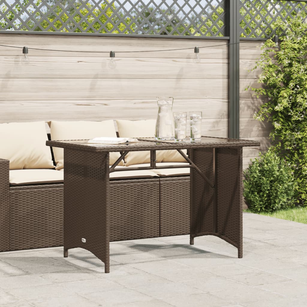 Garden Garden Table Ratán Pe Brown 110x68x70 cm