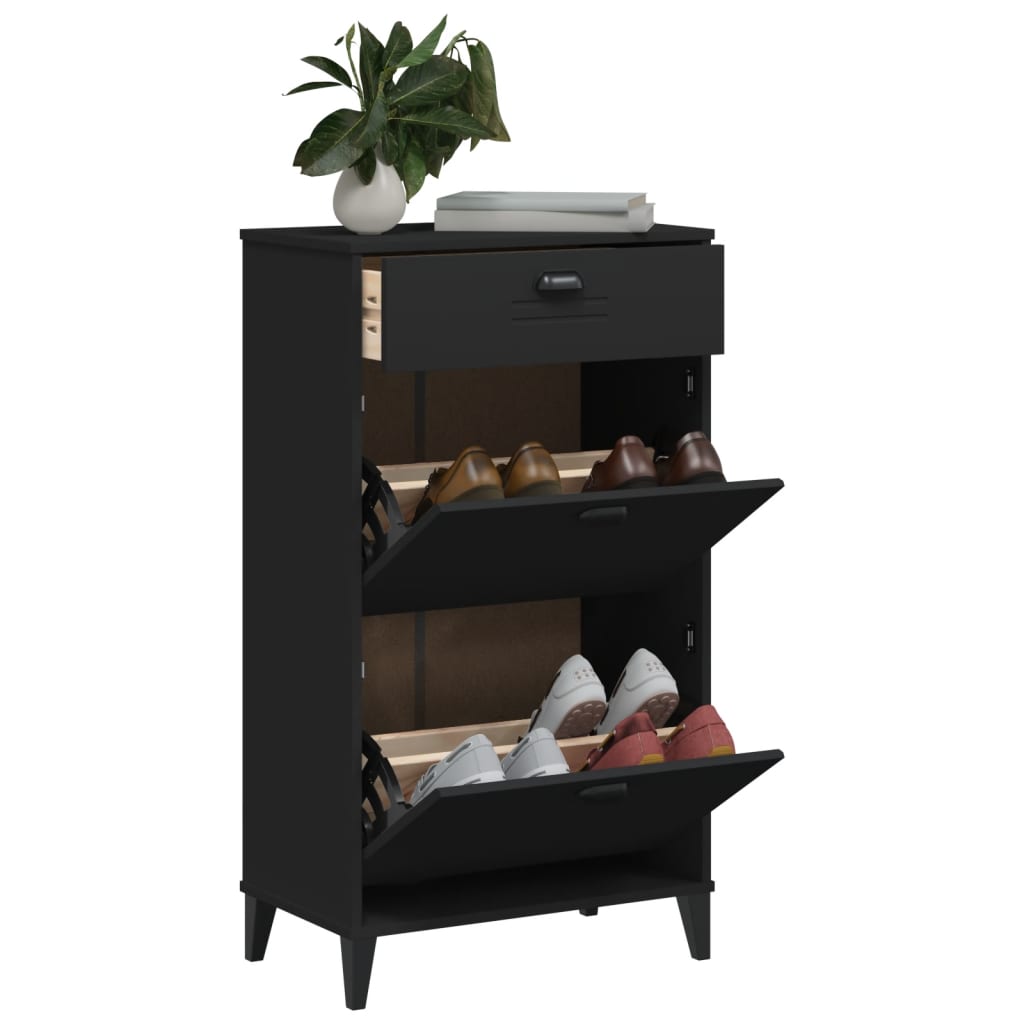 Vetonek Mueble zapatero VIKEN madera de ingeniería negro