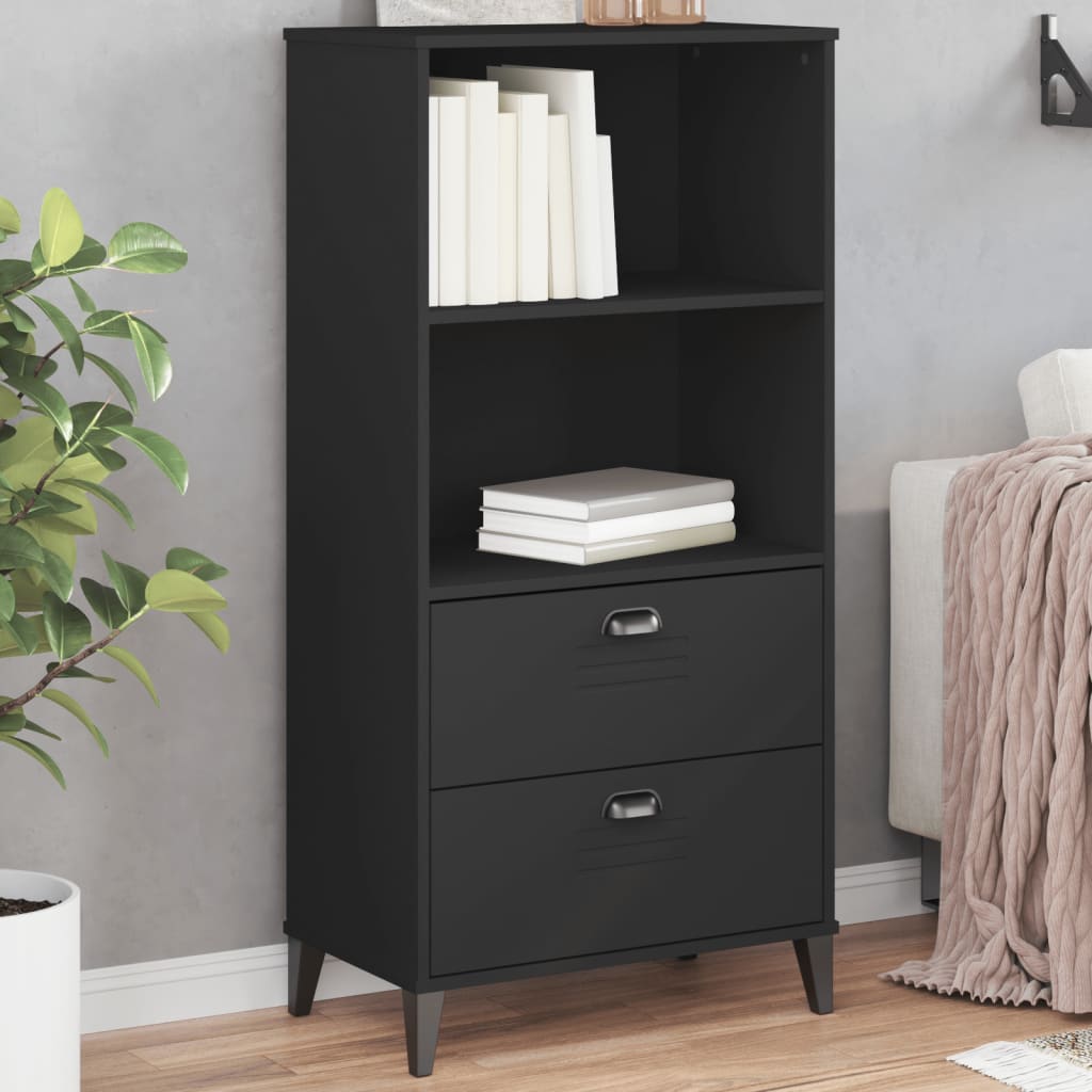 Vetonek Librería VIKEN madera de ingeniería negro 60x35x123 cm