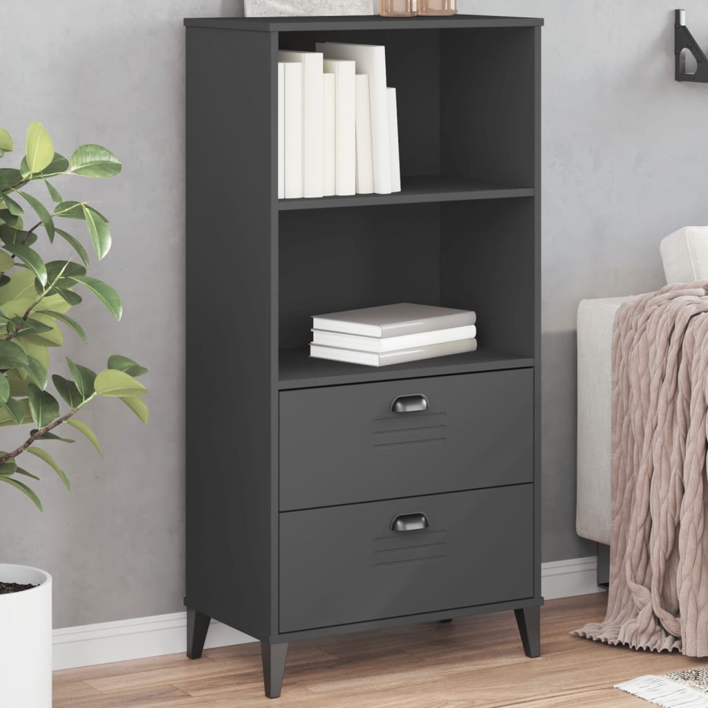 Vetonek Librería VIKEN madera de ingeniería gris antracita 60x35x123 cm