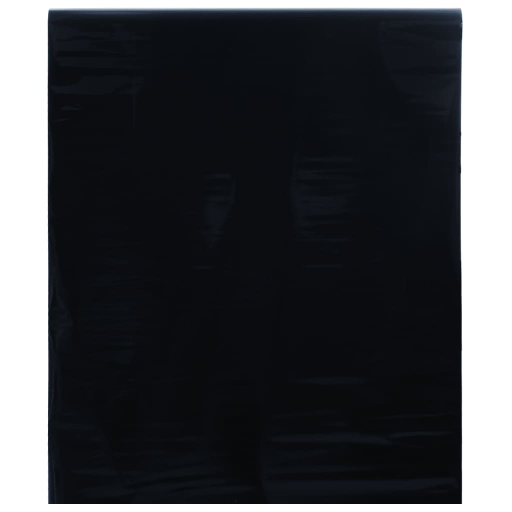 Vetonek Lámina de ventana esmerilada estática PVC negro 45x1000 cm