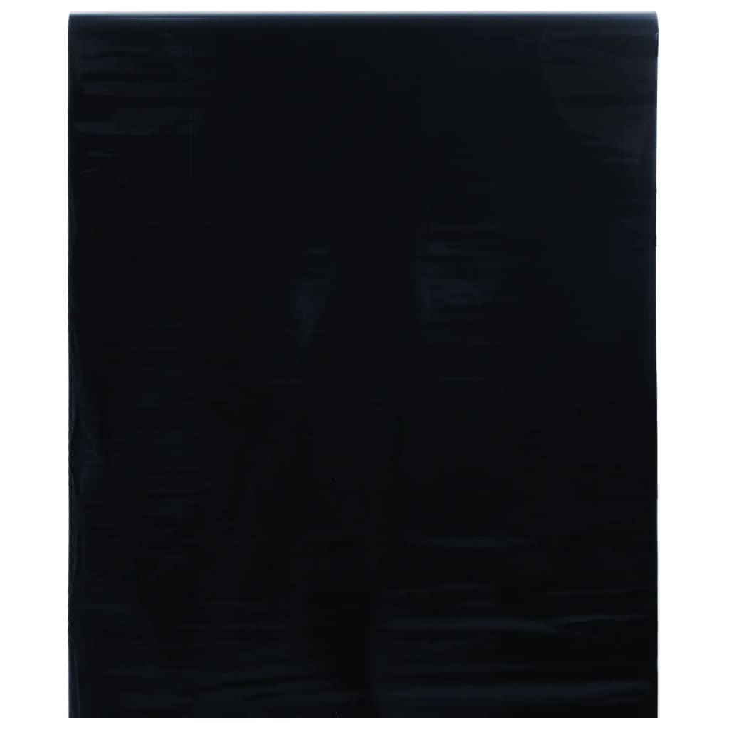 Vetonek Lámina de ventana esmerilada estática PVC negro 60x1000 cm