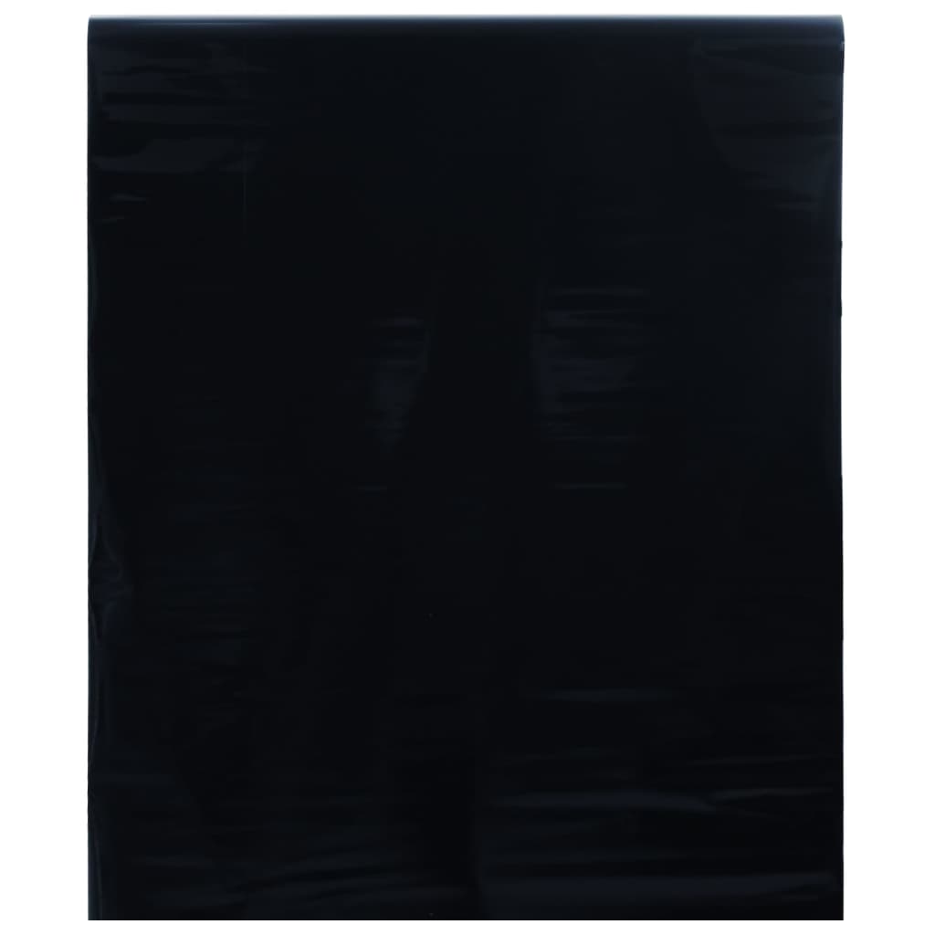 Vetonek Lámina de ventana esmerilada estática PVC negro 90x1000 cm