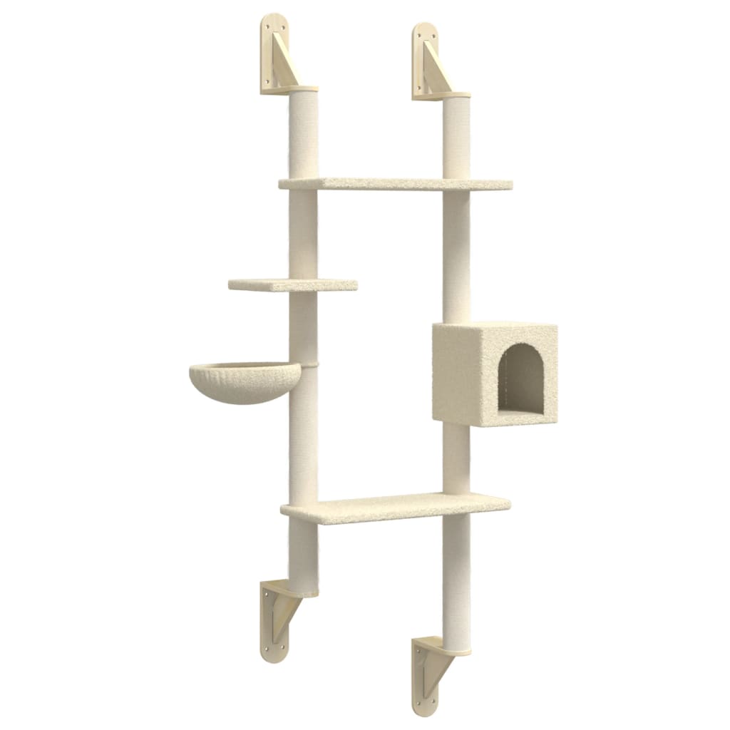 Árbol rascador para gatos de pared crema 180 cm