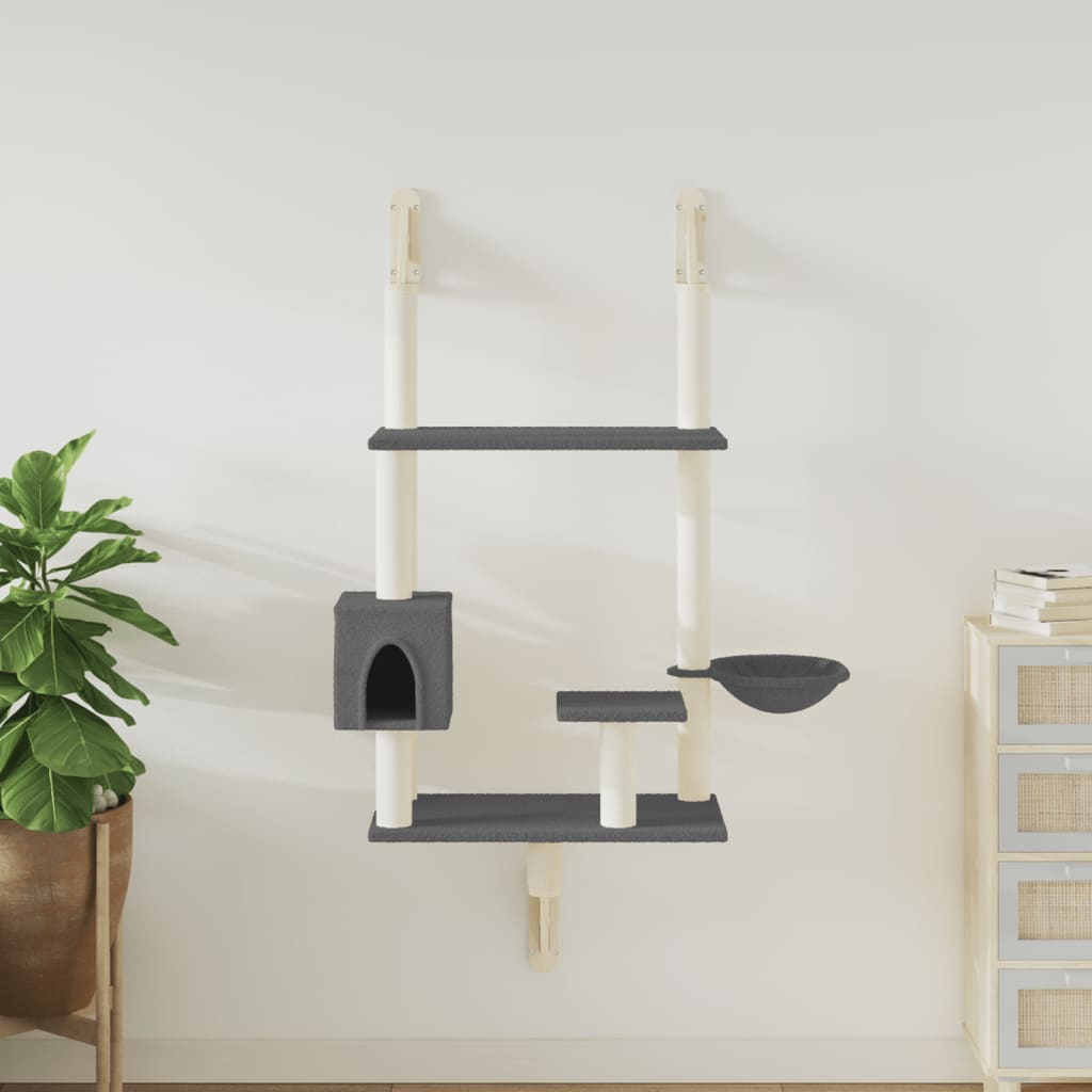 Árbol rascador para gatos de pared gris oscuro 153 cm