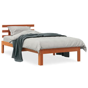 Vetonek Estructura de cama sin colchón madera maciza marrón 90x190 cm