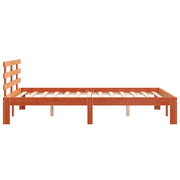 Estructura de cama sin colchón madera maciza marrón 135x190 cm v5013 - Vetonek