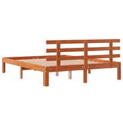 Estructura de cama sin colchón madera maciza marrón 135x190 cm v5013 - Vetonek