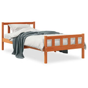 Vetonek Estructura de cama sin colchón madera maciza marrón 90x190 cm