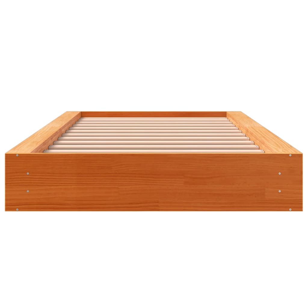 Estructura de cama sin colchón madera maciza marrón 75x190 cm - Vetonek