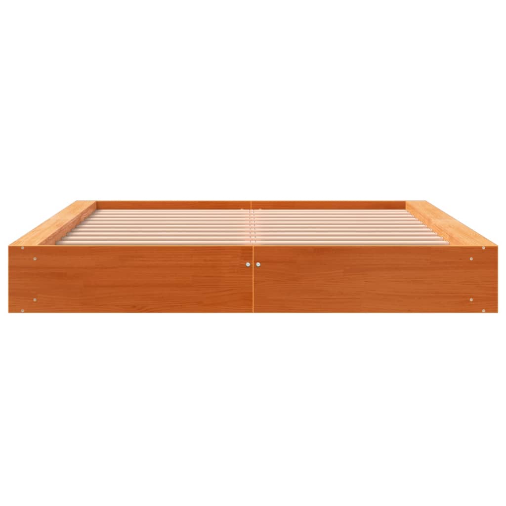 Estructura de cama sin colchón madera maciza marrón 135x190 cm v5266 - Vetonek