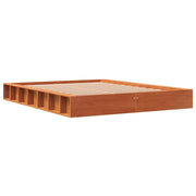 Estructura de cama sin colchón madera maciza marrón 135x190 cm v5266 - Vetonek
