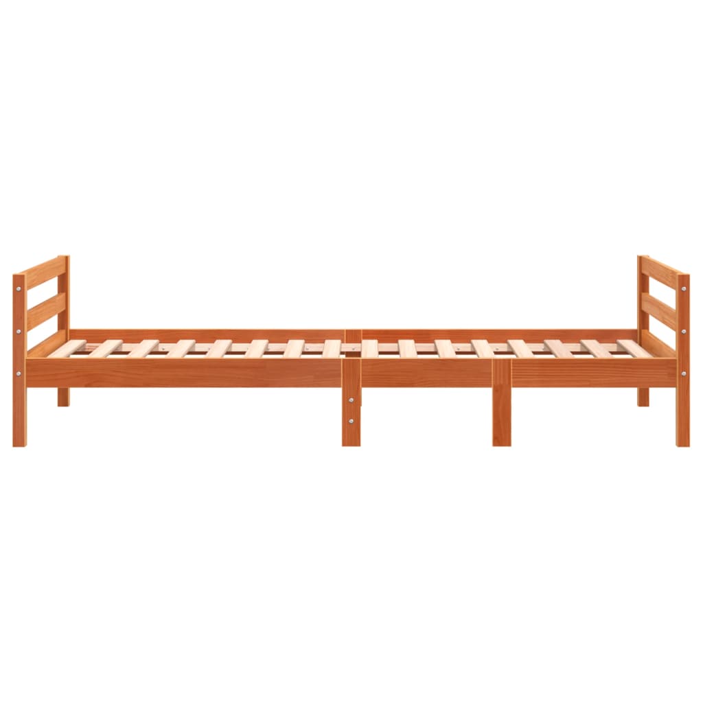 Estructura de cama sin colchón madera maciza marrón 90x190 cm v5440 - Vetonek