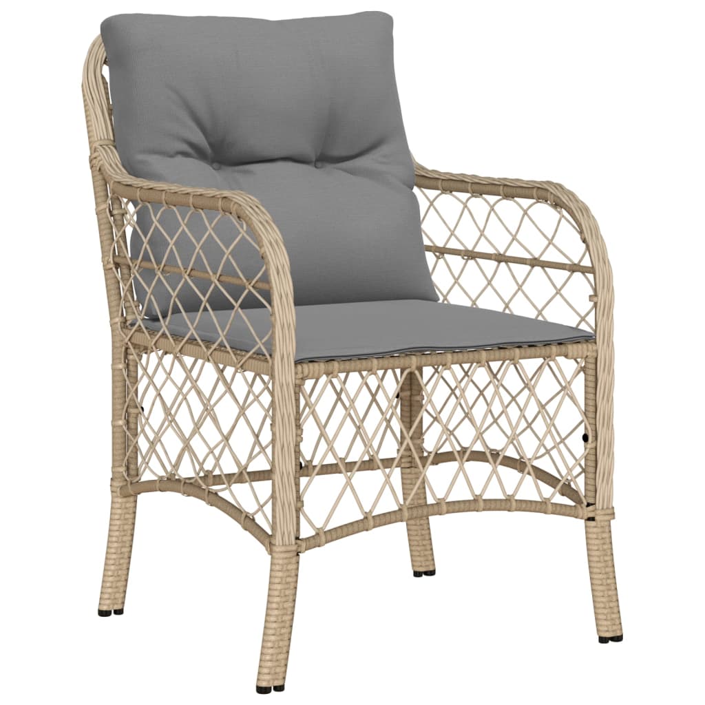 Ensemble de restauration de jardin 7 pc avec coussins synthétiques beige