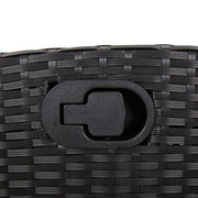 Set de comedor de jardín 7 pzas y cojines ratán sintético negro V1878 Vetonek