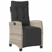 Set comedor de jardín 9 pzas cojines ratán sintético gris claro V6644 Vetonek