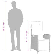 Set de comedor de jardín 7 pzas y cojines ratán sintético negro V0689 Vetonek