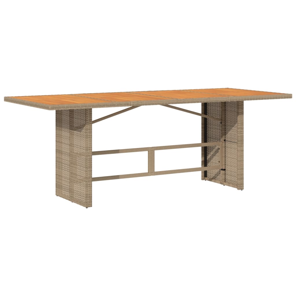 Set comedor de jardín 7 pzas con cojines ratán sintético beige