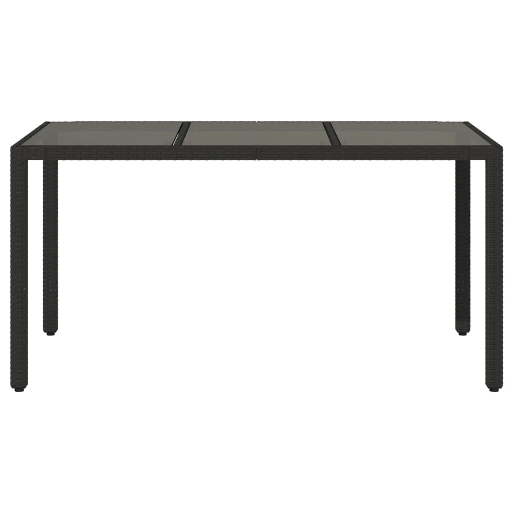 Mesa de jardim ratán pe preto 150x90x75 cm v89