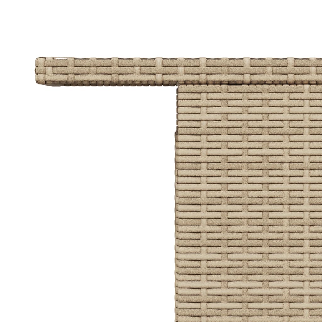 Mesa de jardín superficie de vidrio ratán PE beige 100x55x73 cm - Vetonek