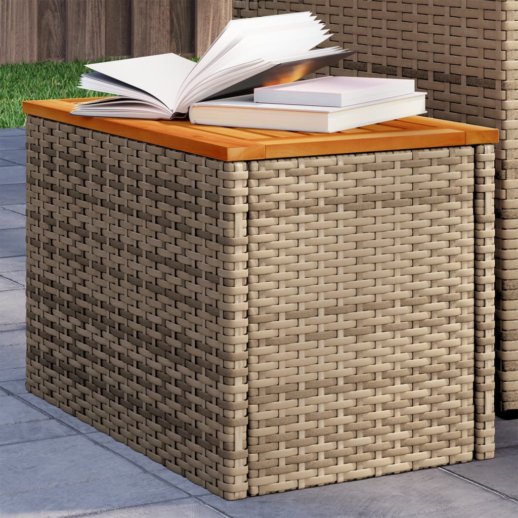 Tavoli ausiliari del giardino 2 UDS RATán Wood Beige 55x34x37cm