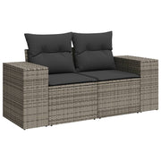 Sofá de jardim com almofadas 2 lugares rattan sintético cinza v5288 - Vetonek