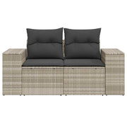 Sofá de jardim com almofadas 2 lugares rattan sintético cinza claro v5721 - Vetonek