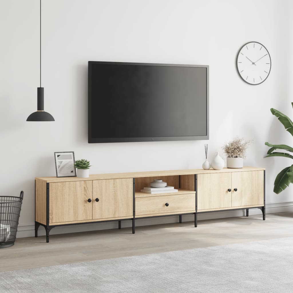 Mueble de TV cajón madera sintetizada Nexus roble Sonoma 200x25x44 cm