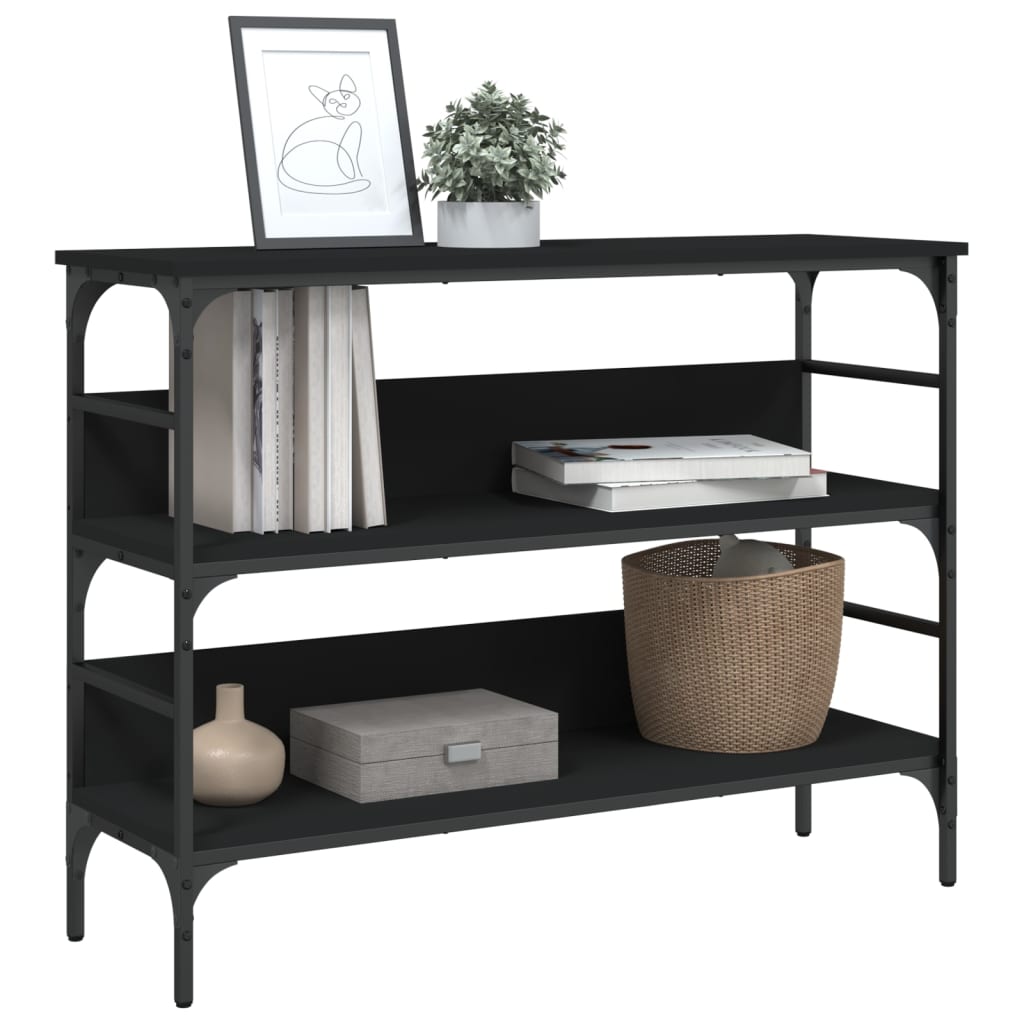 Black engineering wood console 100x32x75 cm v58